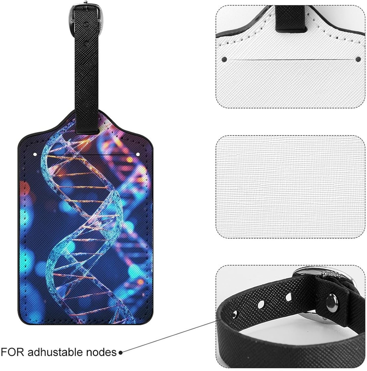 DNA Genetic Helix PU Leather Luggage Tags, Name Tags for Travel image 4