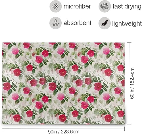 Miniatura 3 de Red Flowers Modern Sofa Throw Blanket 60"x90" Ultra-Soft Holiday Blanket for Camping, Chair, Camping, Winter Microfiber Microfiber Flannel Blanket