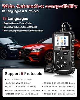OBD2 Scanner Car Code Reader Support Voltage Test Plug and Play Fixd Car CAN Diagnostic Scan Tool Read and Clear Engine Error Codes for All OBDII Protocol Vehicles Since 1996（Black）