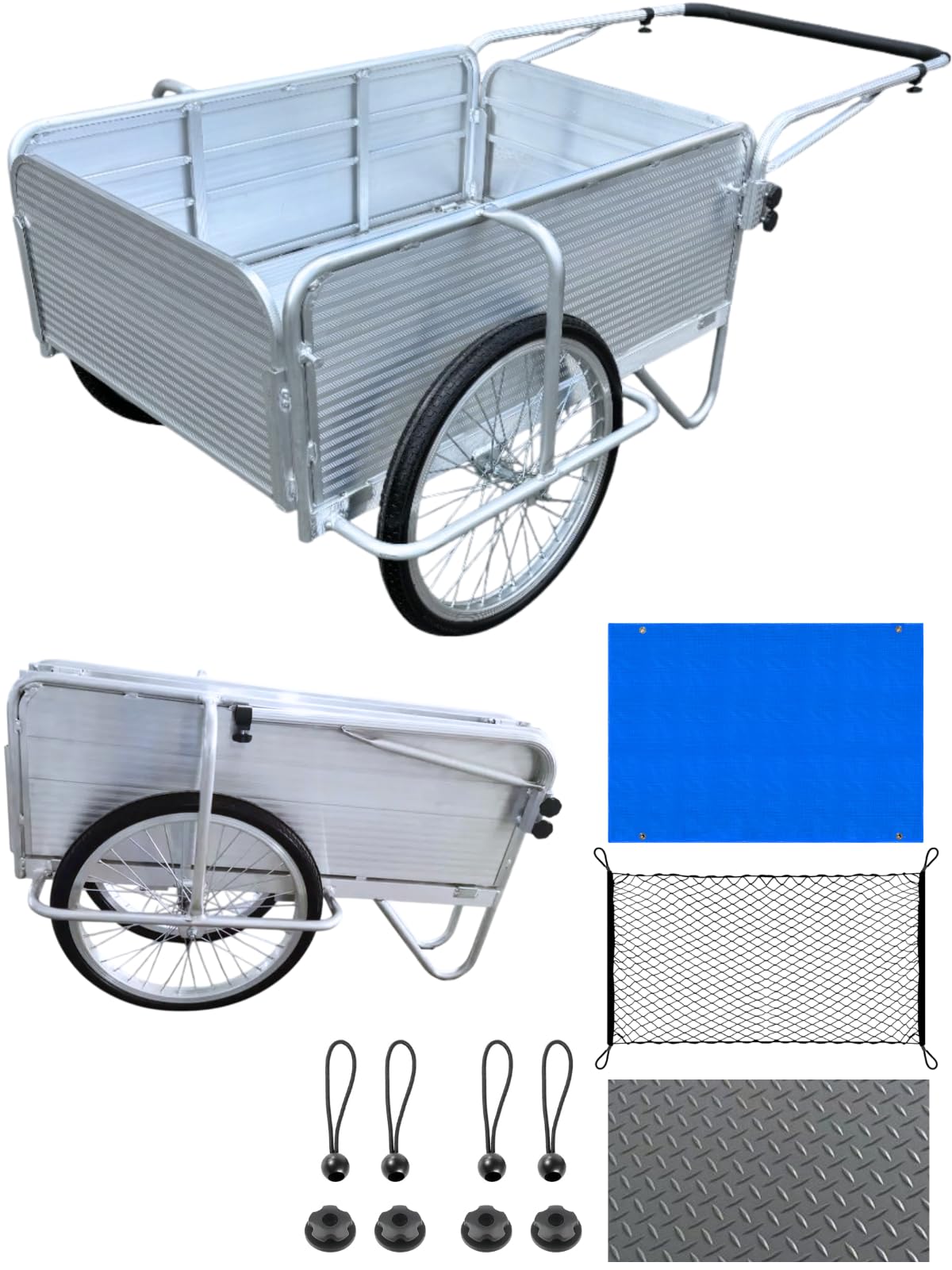 Amazon.co.jp: THE PRODUCT【3点セット】 リヤカー アルミ製 