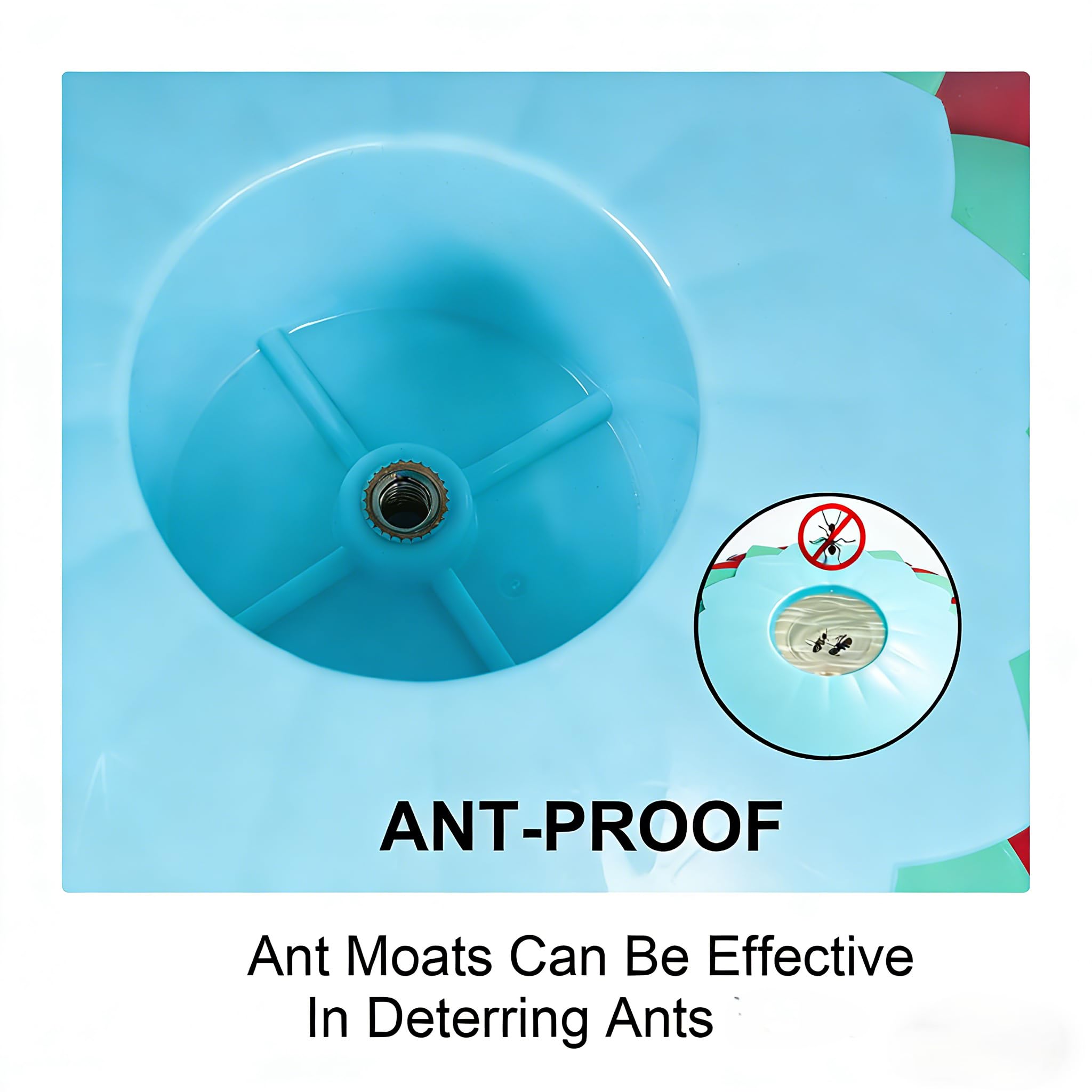 Beserie Mangiatoia in plastica per colibrì con copertura antipioggia, piccolo piattino da 269,3 g, mangiatoie per colibrì per esterni, 4 porte di alimentazione di protezione delle api, cupola da 27,9