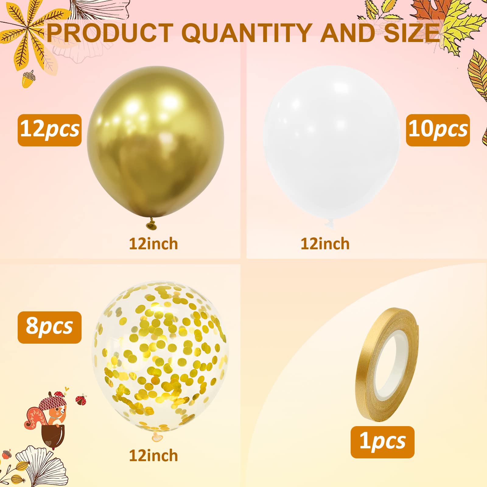 Gouden en Witte Ballonnen 50 STKS Gouden Confetti Ballonnen Set, 12 Inch Gouden Wit Grijs Confetti Ballon Latex Ballonnen voor Bruiloft Verjaardag Afstuderen Party Decoratie