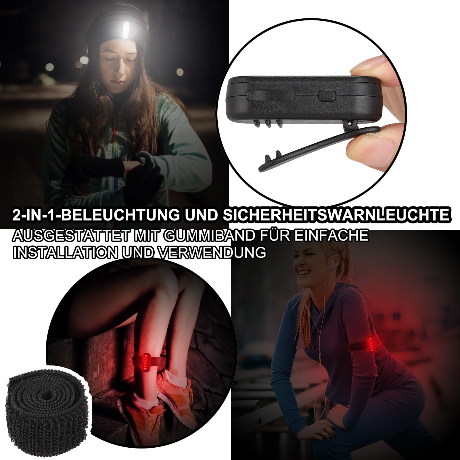 Piccola Torcia Ricaricabile EDC Con Clip - 600 Lumen, Per Corsa, Cane, Attività Notturne - Regalo Corridori