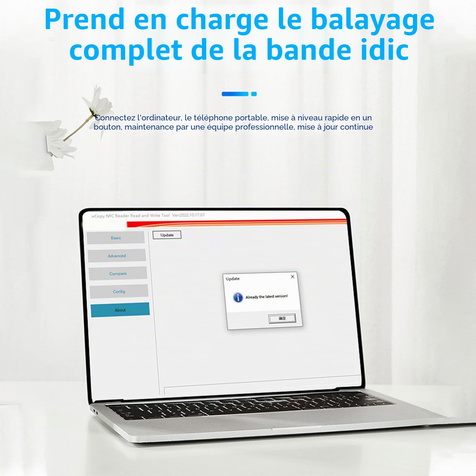 Garosa Duplicateur de Carte NFC Portable Copieur RFID pour Contrôle d'Accès Programmeur IC 13.56MHz USB Type C Cloneur de Badge avec Logiciel Décodeur