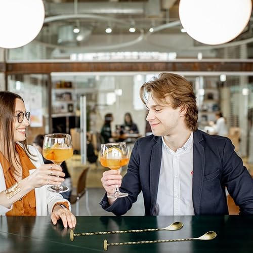 Miniatura 23 de BRIOUT - 2 cucharas de barra de 12 pulgadas, agitadores de mezcla de mango largo para bebida, cuchara coctelera de acero inoxidable, color oro rosa