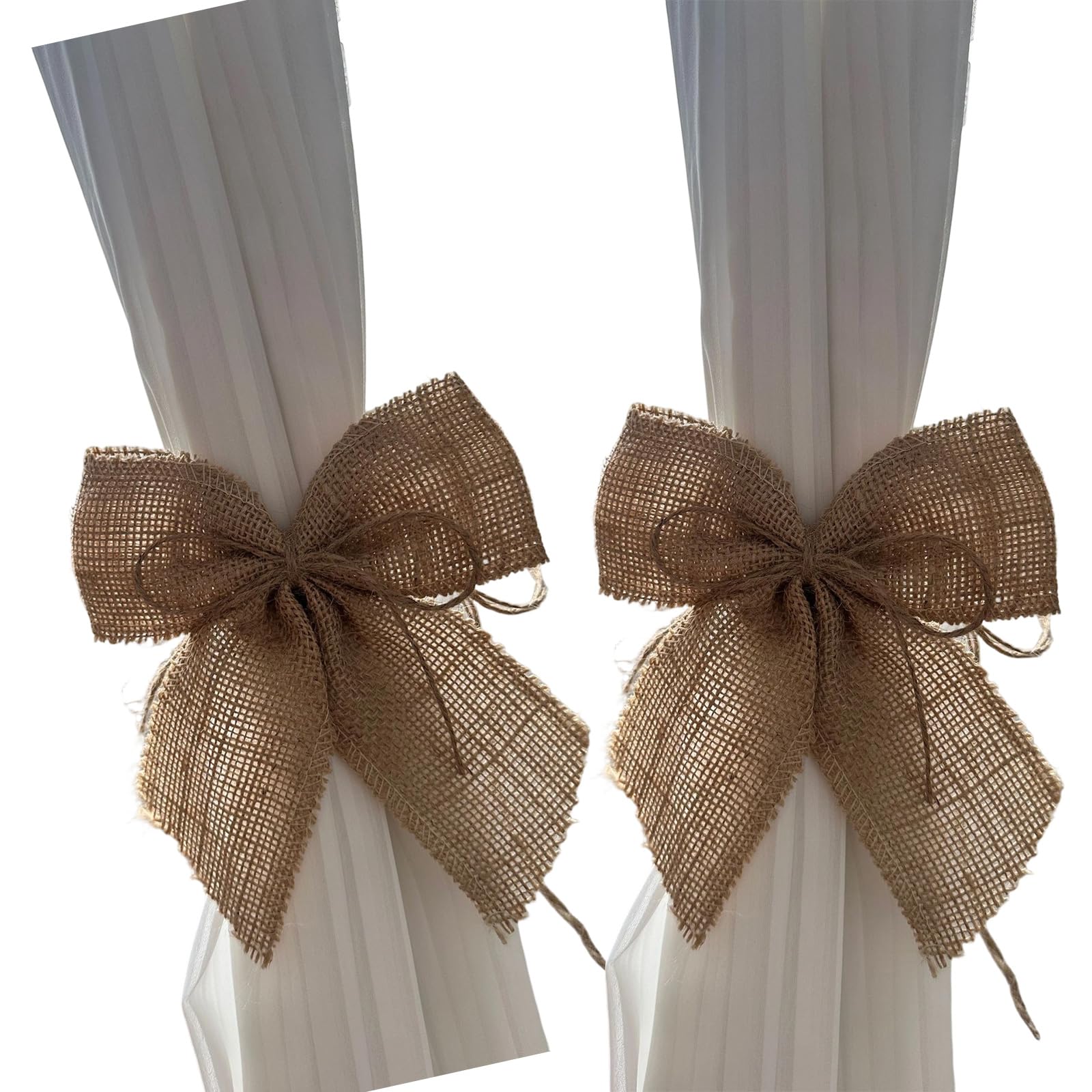 Natural Polyester Bowknot Curtain Ties for Easy Installation and Elastic Curtain Holder for Window Home or Setting