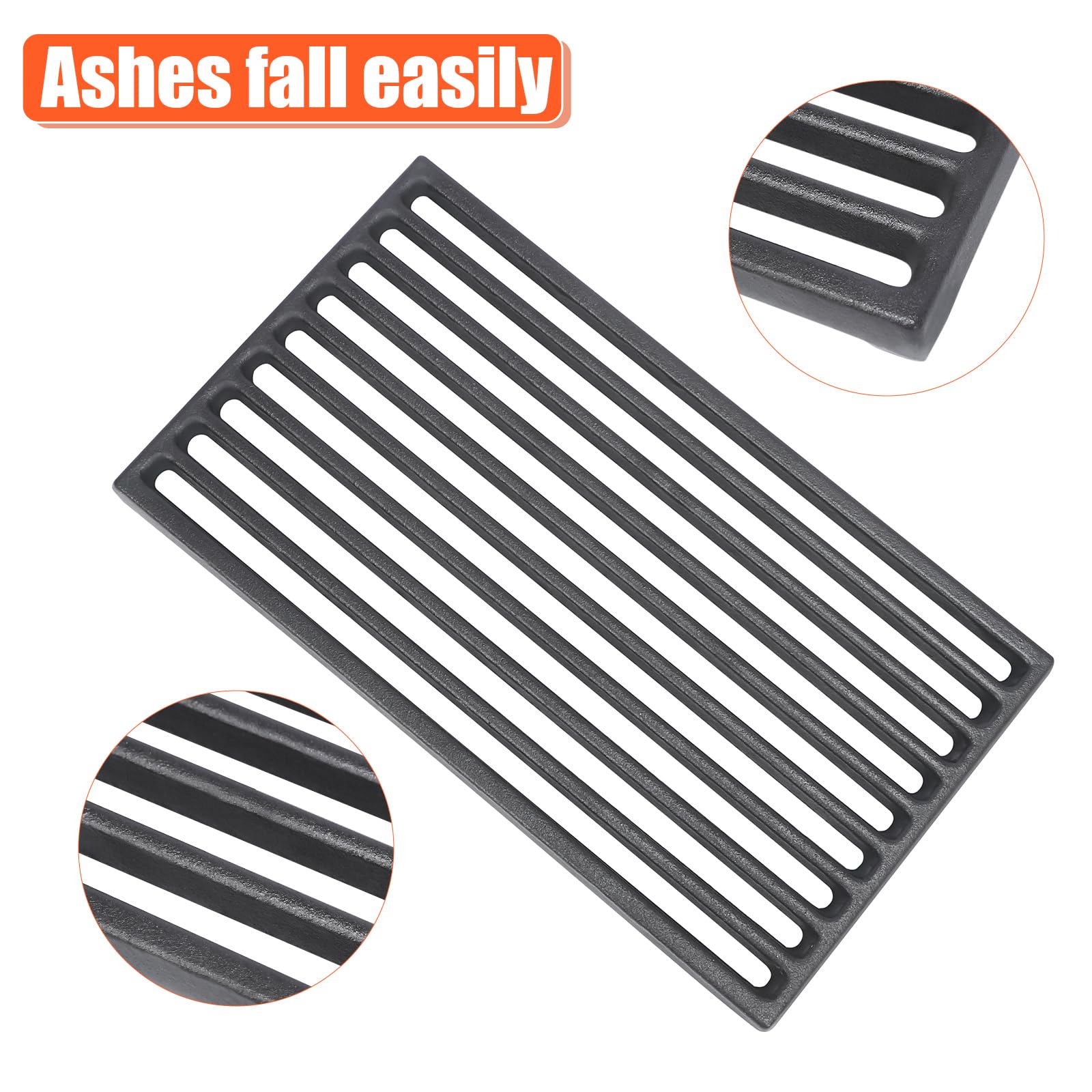 Griglia Per Caminetto In Ghisa ScarMaxx 16x28 Cm - Robustissima Con Nervature, Per Legna E Carbone - Foto 12