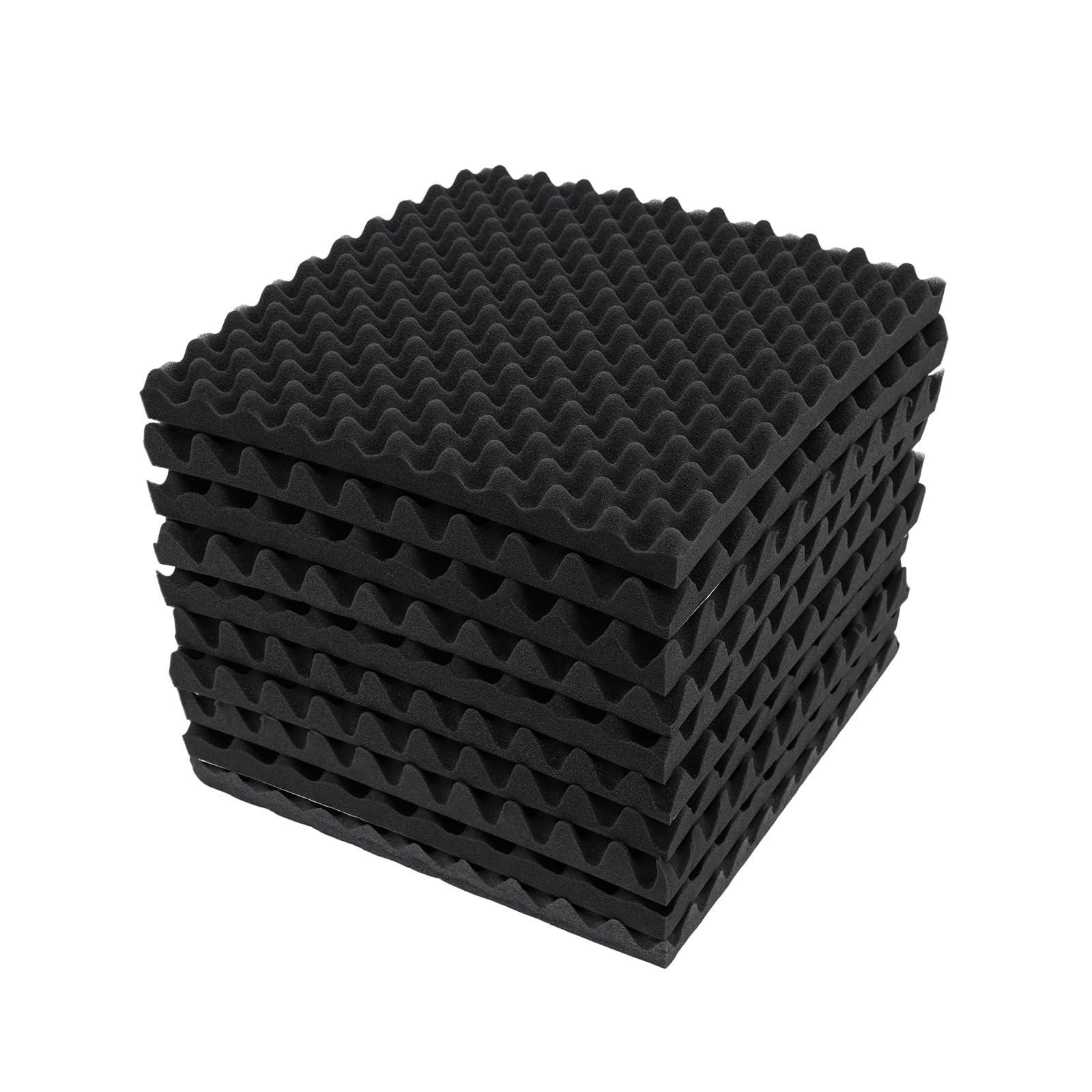 10 Stück Akustikpaneele, Selbstklebend 5cm Dicke, 50cmx50cm Akustikschaumstoff Schallabsorber Wandpaneele Schallschutz Akustikplatten für Studio, Büro, Wand (Schwarz)