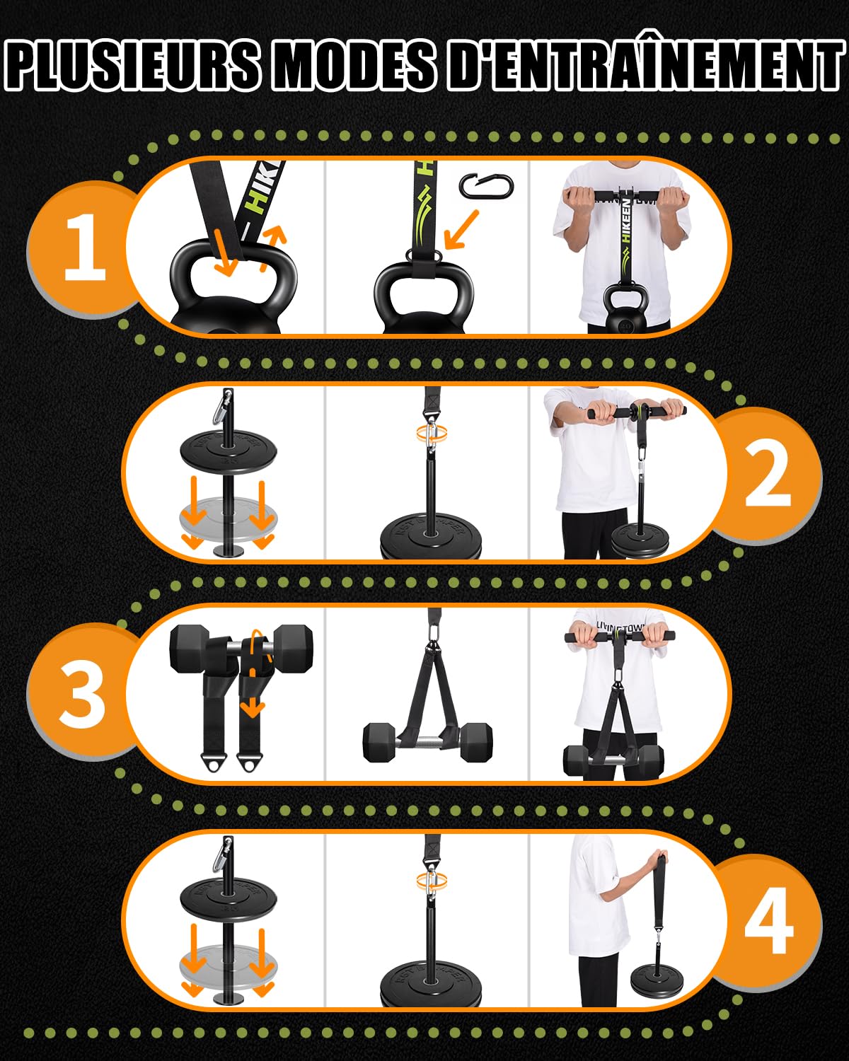 BOOSTEADY Kit de Sangle d'Entraînement à Rouleaux pour Avant-Bras, Entraîneur à Rouleau de Poignet pour Avant-Bras et Biceps, Poignet Rouleau Formateur Forearm pour Salle de Sport Maison Extérieur