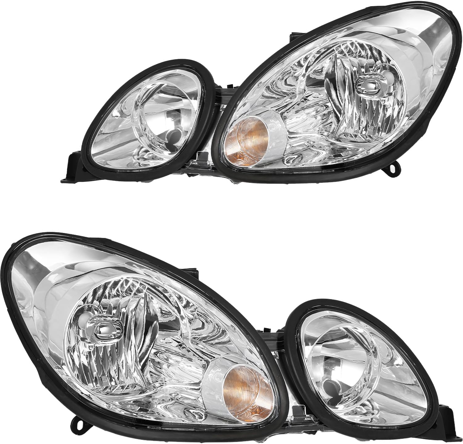 SOCKIR Halogen Headlight Assembly Fit for 1998-2000 Lexus GS400, 2001-2005 GS430, 1998-2005 GS300 Clear Lens Passenger and Driver Side Headlamps Replacement 811103A020 811103A021