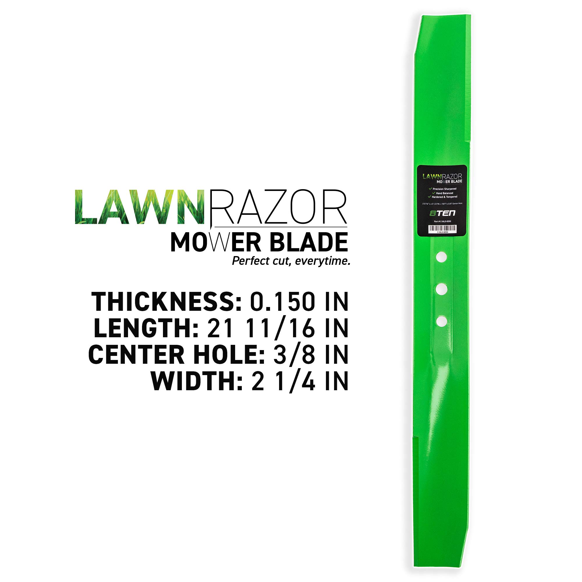 8TEN LawnRAZOR - Lama da 55,9 cm per pedane in Acciaio Toro Recyclers sostituisce 108-9764-03 104-8697-03 131-4547-03, Lyndee, 2 Blades
