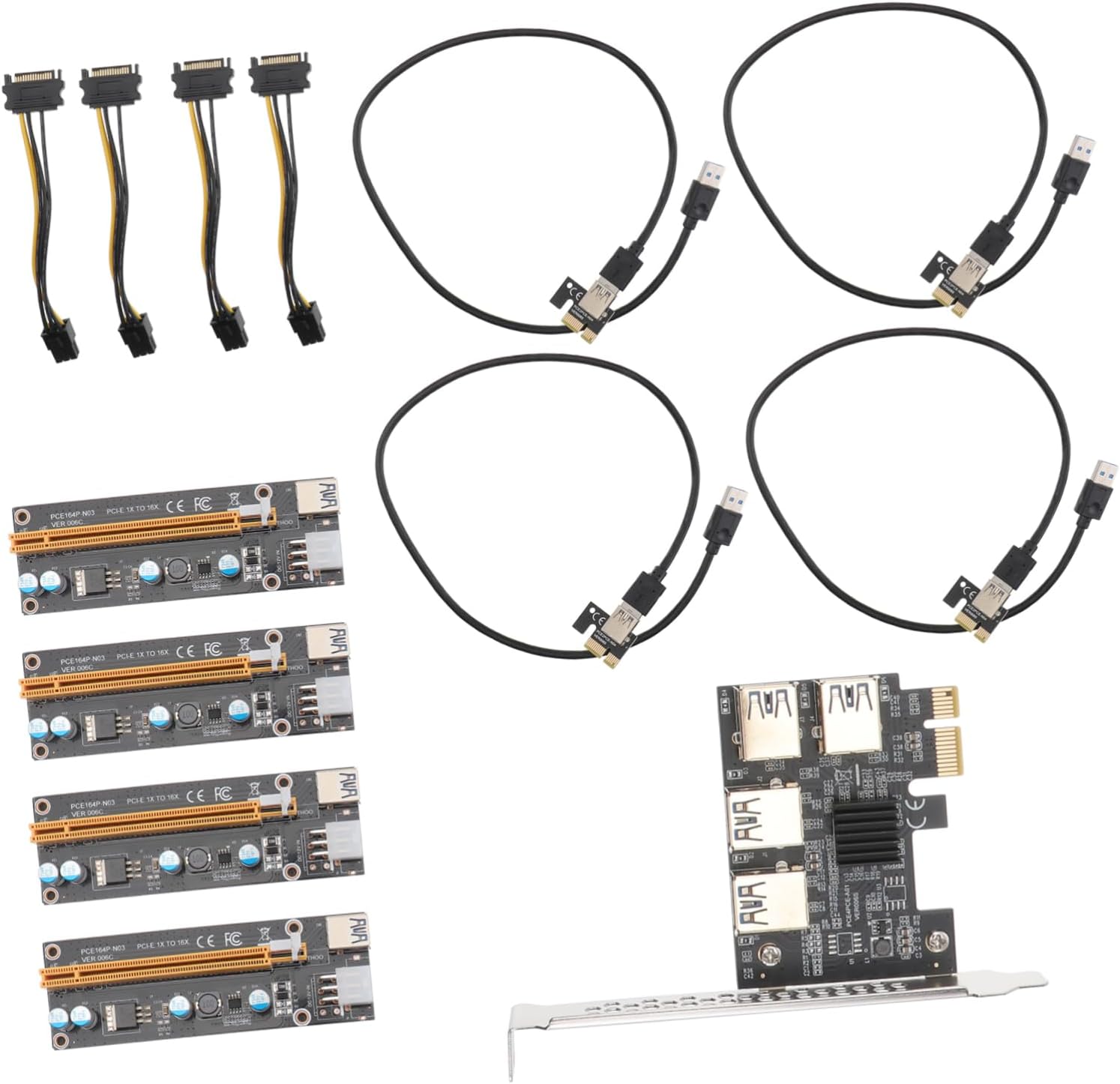 Port Pcie USB Card Pci-e Extender Riser Card Blackboard Computer Supply