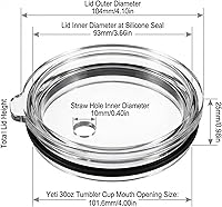 Vista 3 de ZYTC tapas a pruebas de salpicaduras y derrames con sorbetes y cepillos de limpieza, SYNCHKG121401, Blanco, 1