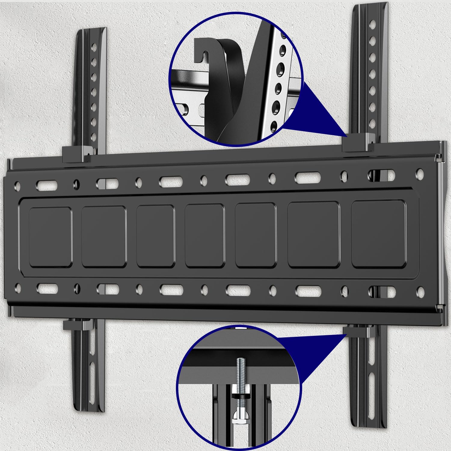 Support Mural TV pour téléviseurs de 32 à 75 Pouces, réglage de l'inclinaison vers Le Haut et vers Le Bas, VESA Max 600x400 mm Charge 70 kg, 40 43 50 55 60 65 Pouces Rack Mural pour TV
