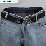 DOOPAI Ceinture extensible tressée pour hommes, ceinture élastique tissée, ceinture de golf en tissu décontracté, 1 3/8" pour pantalon de golf, boîte cadeau
