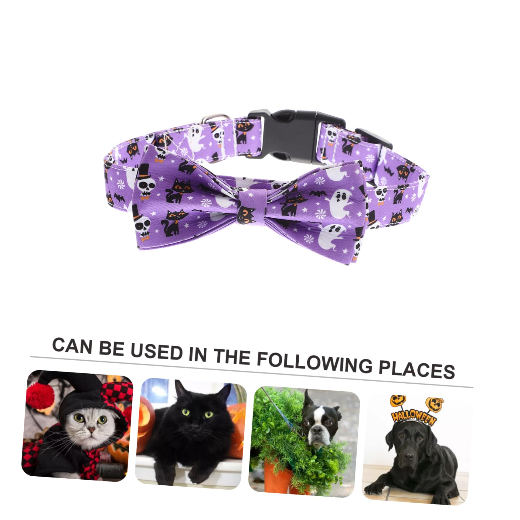 BESPORTBLE 4stücke Dekorativer Halloween Katzenhalsband Mit Abnehmbarem Schleifenmotiv Festliches Purpurfarbenes Design Für Ihre Katze Für Partys Und Besondere Anlässe