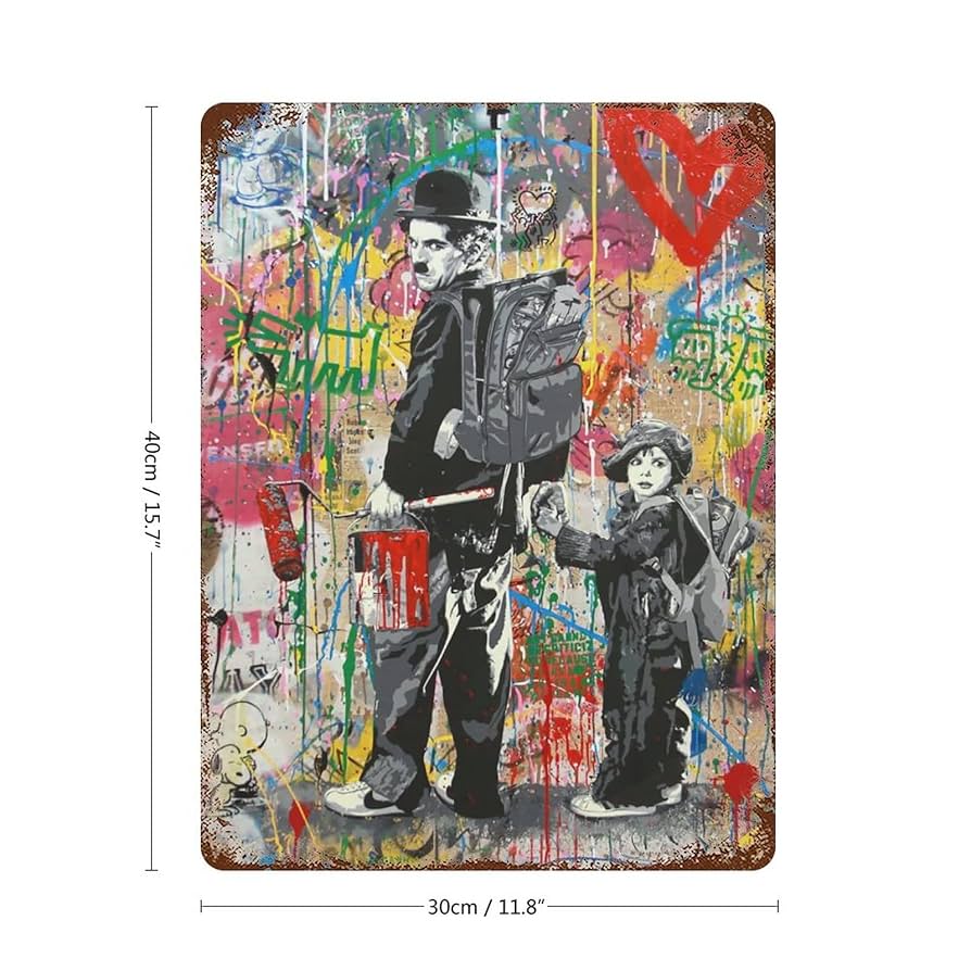Amazon.co.jp: Banksy バンクシー チャップリン 落書きアート