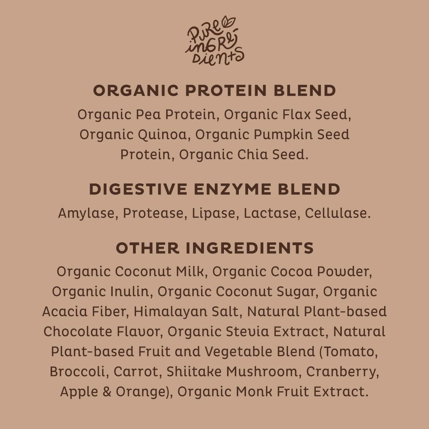 KOS Organic Plant Based Protein Powder, Chocolate - Delicious Vegan Protein Powder - Gluten Free, Dairy Free & Soy Free - 0.85 Pounds, 10 Servings : Health & Household