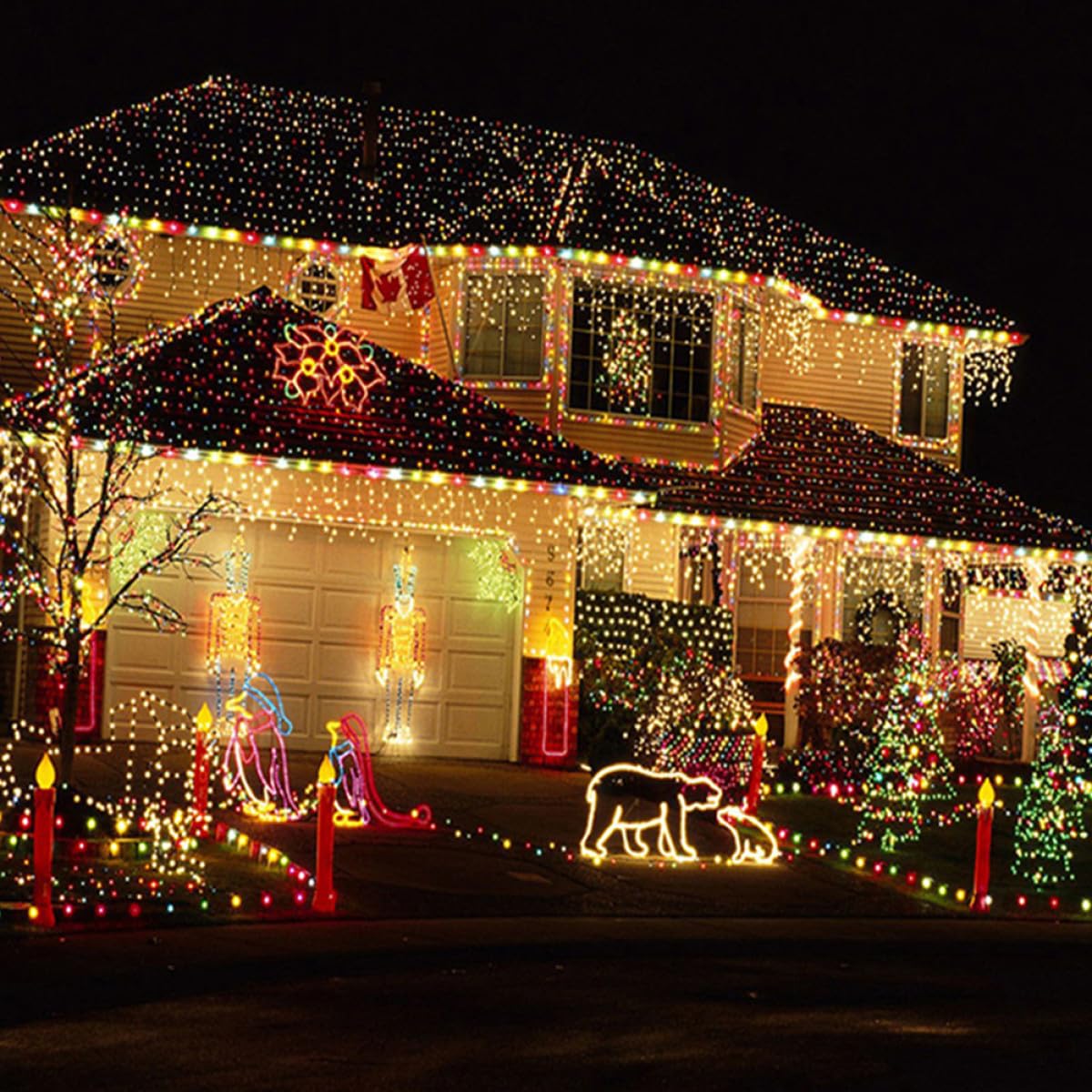 INOOMP 2 Satz Solarbetriebene LED Lichterketten mit 100 Leds 10m Länge Abs Material Ip65 Schutz für Garten und Veranda als Partydekoration