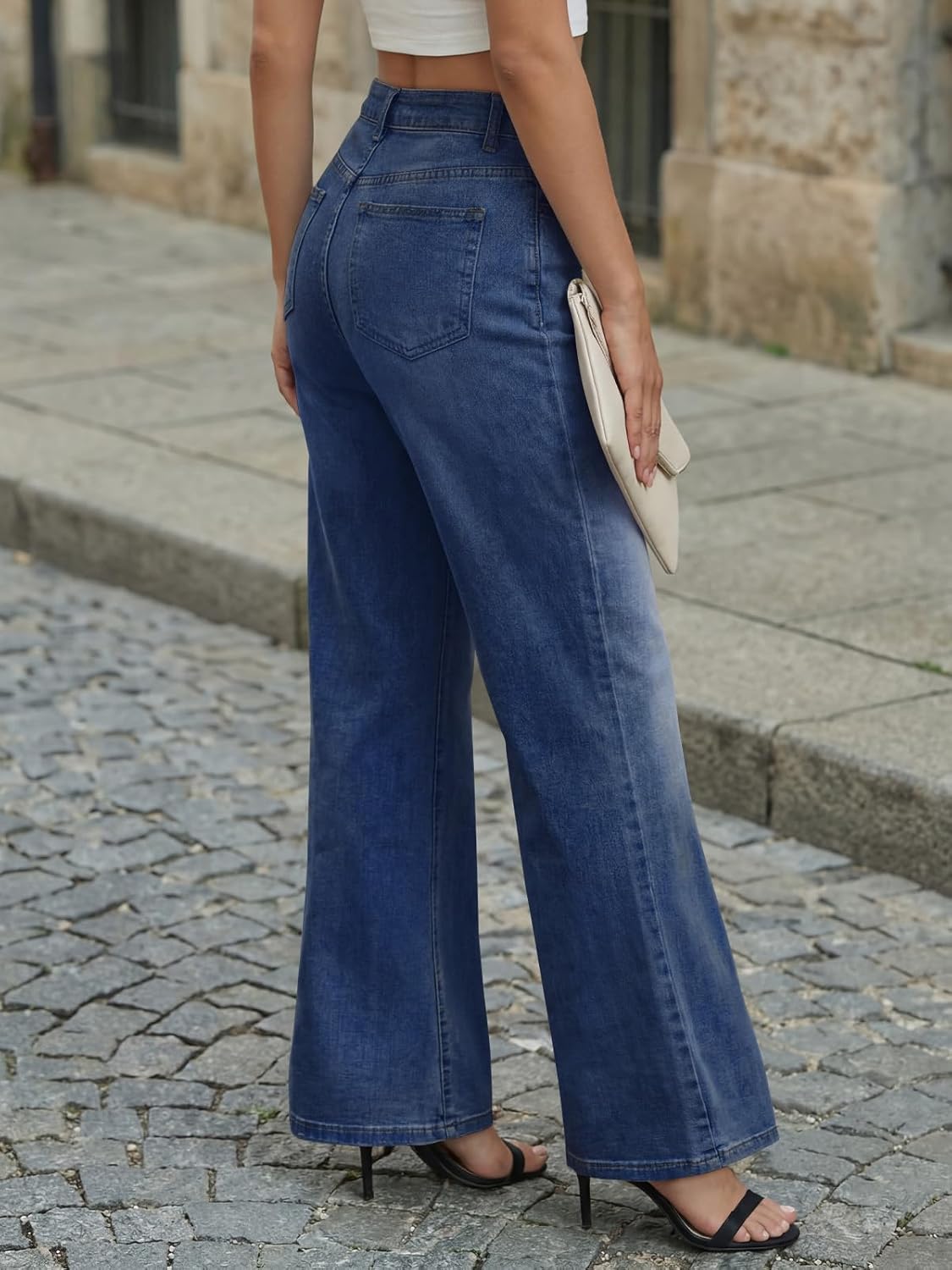 Trendy Queen Womens Wide Leg Jeans - High Waisted Baggy Pants, Soft Comfort Cotton Denim with a Relaxed Fit - Image 4