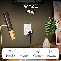 Vista 2 de Wyze Plug, enchufe inteligente WiFi de 2.4GHz, funciona con Alexa, Google Assistant, IFTTT, no requiere concentrador, paquete de dos, blanco
