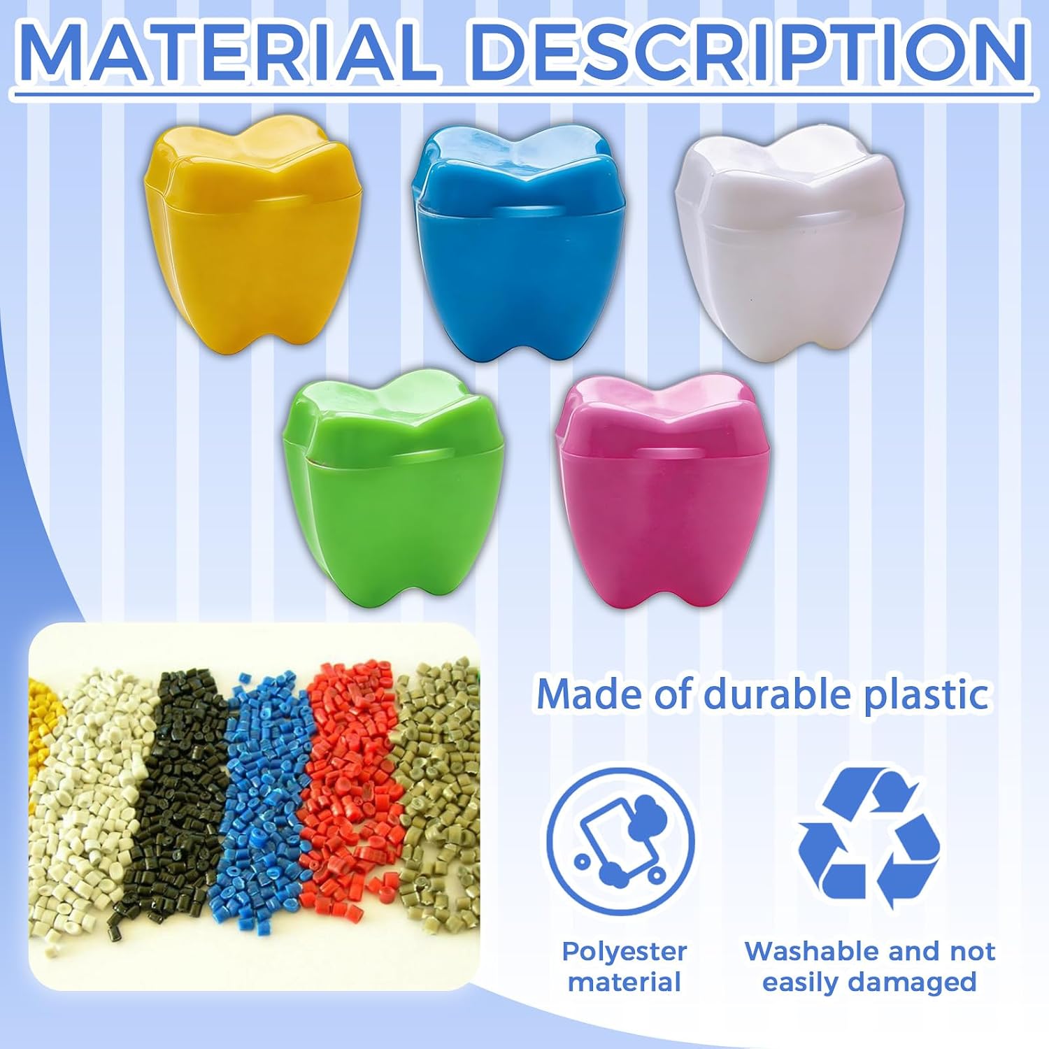 Tooth Holder Case, 15 Pcs Tooth Necklace Boxes for Lost Teeth Organizer, Cute Plastic Milk Teeth Storage Case, Colorful Tooth Fairy Box for Keepsake Ornaments Accessories (5 Colors)