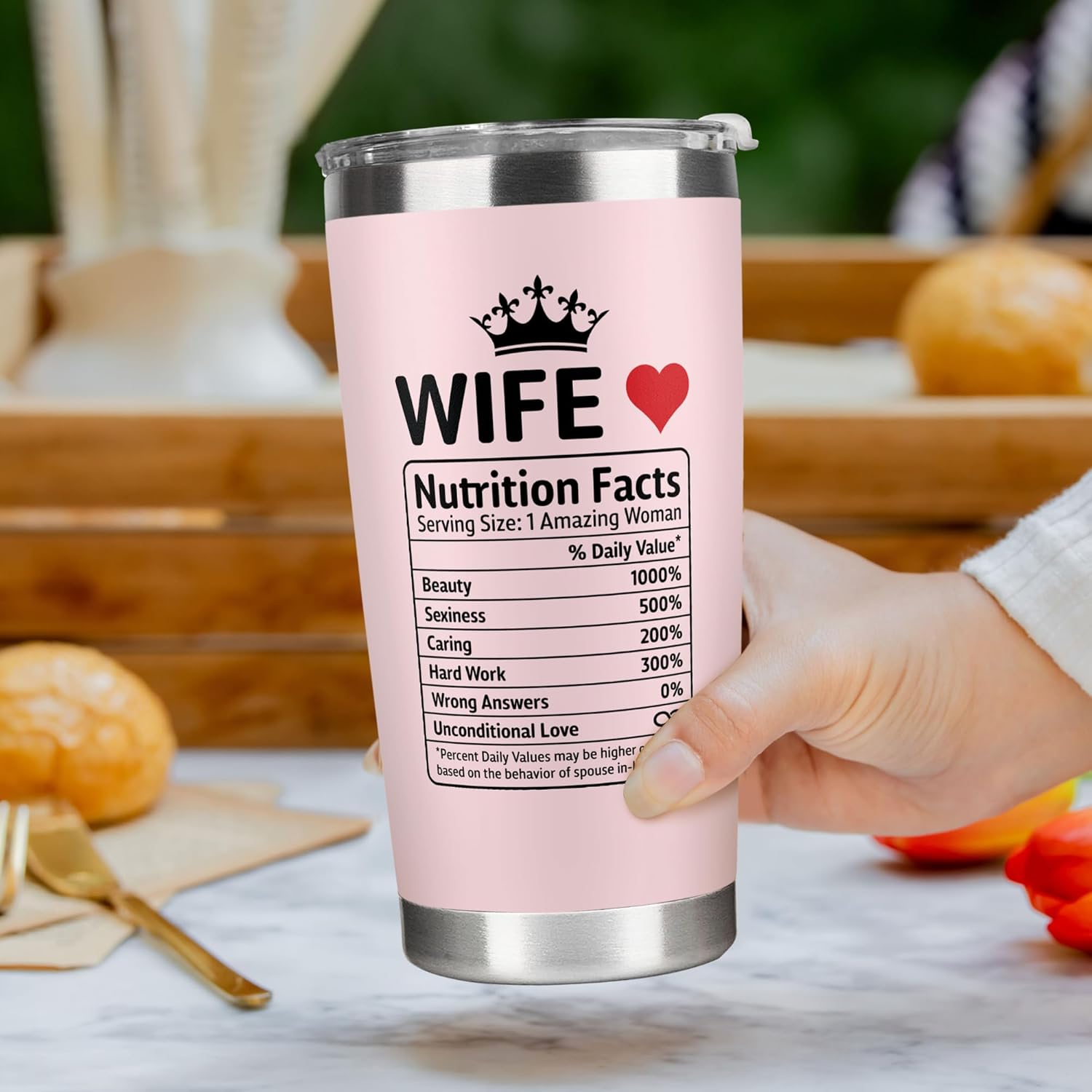 Gifts for Wife from Husband - Wife Gifts - Wedding Anniversary for Women, Birthday, Mothers Day, Christmas Gift for Her - Romantic Gift for Her - 20 Oz Pink Tumbler - Image 5