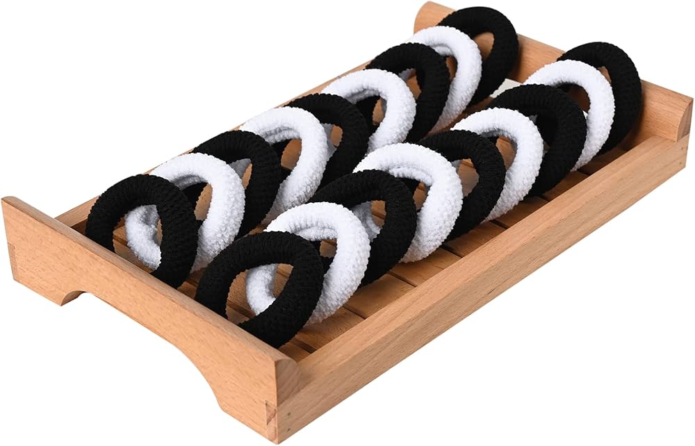 DIVERSA Cotton Textured Hair Ties Ponytail Holders for Thick Thin