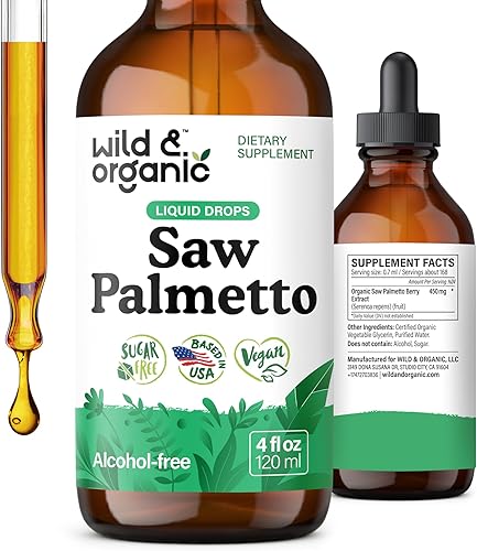 Suplemento de extracto líquido de Saw Palmetto para hombres y mujeres, tintura orgánica de palma enana americana, vegana, gotas sin alcohol, 2 onzas