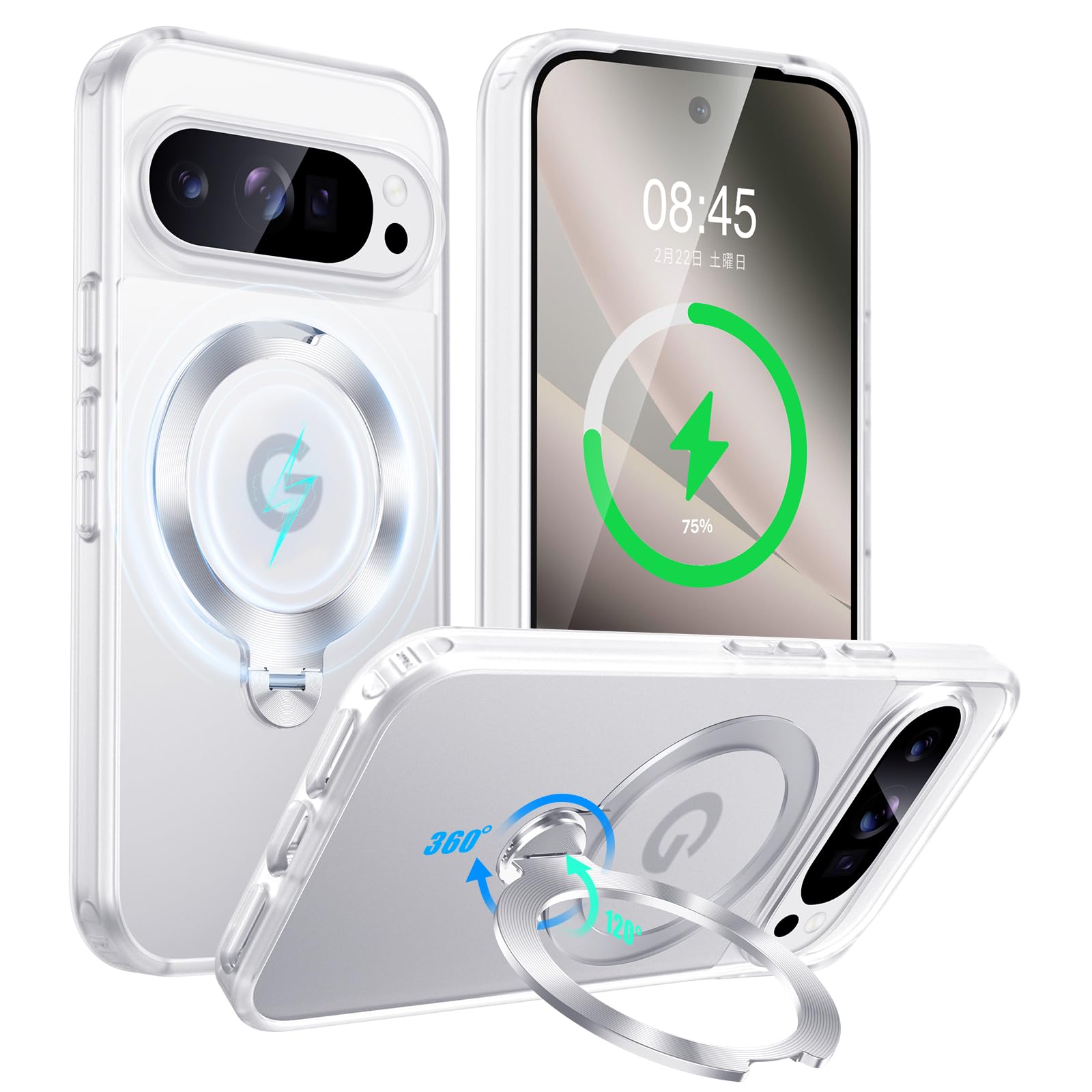 Google Pixel 9 Pro XLホワイト 本体、マグセーフ化ケース付き Amazon.co.jp: Google Pixel 9 Pro XL ケース MagSafe対応 半透明 360