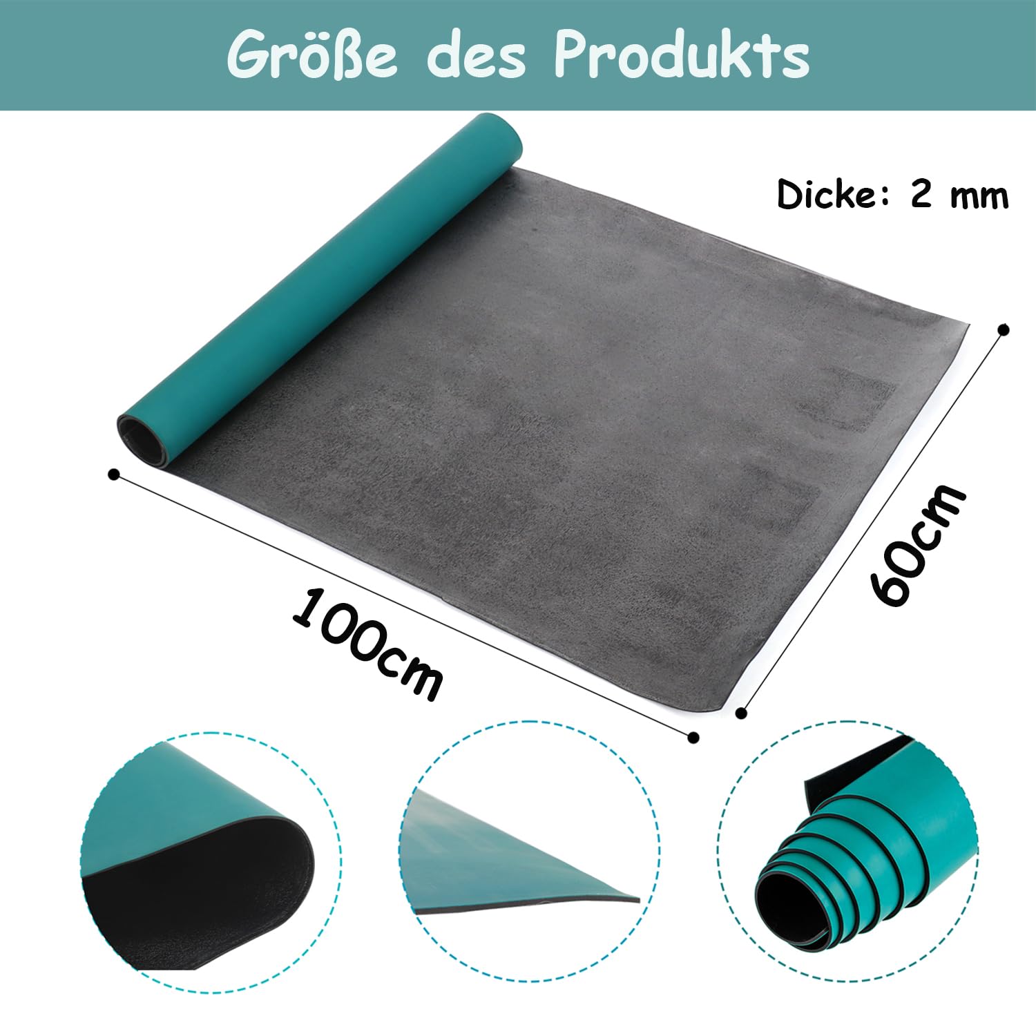 uyoyous Tapis de soudure, antistatique, en caoutchouc, 100 x 60 cm, épaisseur : 2 mm, pour le travail, la réparation électronique, vert