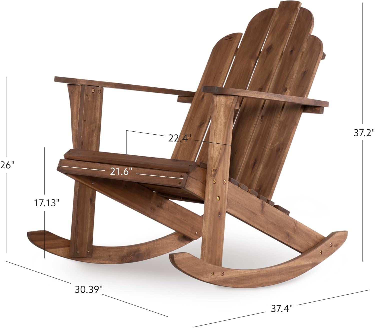Linon Woodstock Rocking Chair, Teak