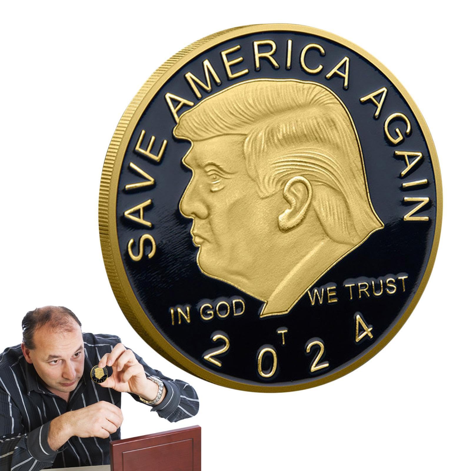 AbondaTrump Coin 2024,Collection 2024 Challenge Coin Badges - Multi-Purpose Decorative Accessory for Business Gifts, Souvenir Art, and Collectibles