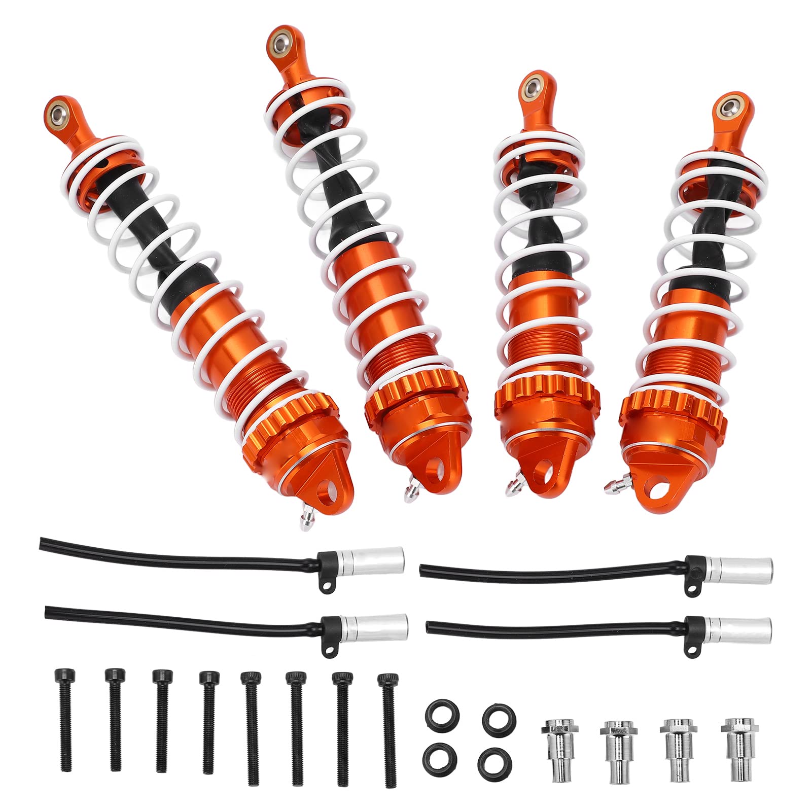 Wymiana amortyzatorów RC Sprężyny amortyzatorów ze stopu aluminium Amortyzatory z wysoką elastyczną sprężyną do ZD Racing 1/7 DBX07 Pojazd terenowy 120 mm przód 140 mm tył Pakiet (Pomarańczowy)