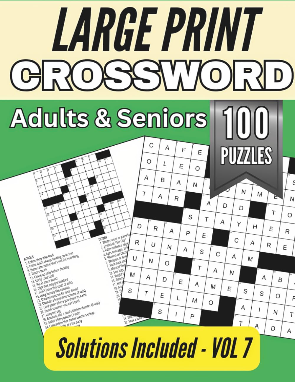 Large Print Easy-Medium Crossword Puzzles for Adults & Seniors: Volume 7