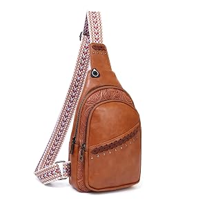 Crossbody Sling Bag for Men and Women Vintage Fanny Pack with Adjustable Strap Anti Theft Genuine Leather for