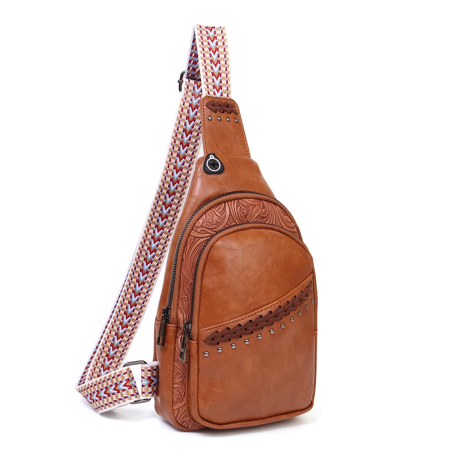 Crossbody Sling Bag for Men and Women Vintage Fanny Pack with Adjustable Strap Anti Theft Genuine Leather for