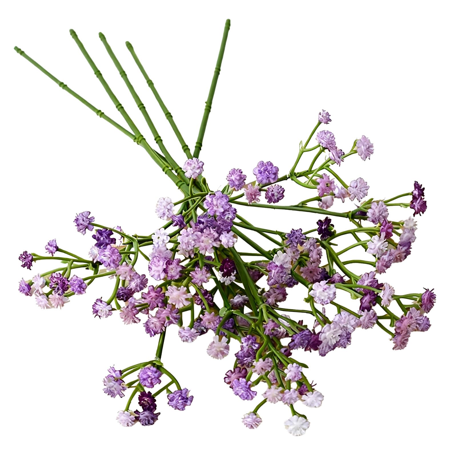 Mtbricey 6 Pcs Artificial Baby's Breath Flowers Real Touch Faux Gypsophila Bouquets Fake Flowers for Wedding Decorations Bridal Bouquet Home Floral Arrangement Centerpieces Party Decoration (Purple)