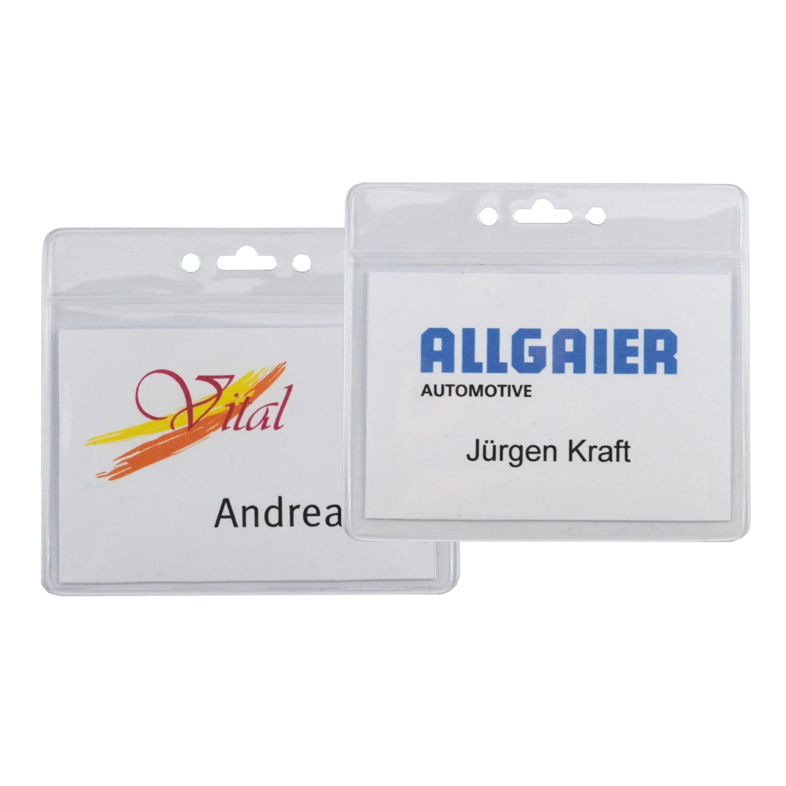 Schmalz® Cordón para el cuello, funda para tarjetas de identificación con cinta, transparente, PVC, soporte para tarjetas de identificación, correa para el cuello, para empresas, exposiciones, ferias