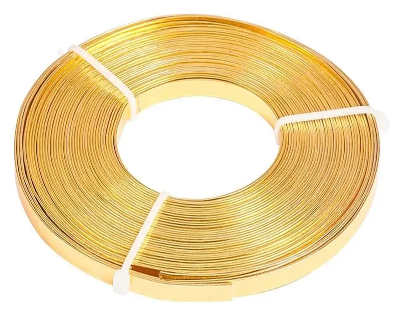 Nrbmzyen Gold Aluminum Craft Wire 5Mm Wide Flat Jewelry Craft Wire 18 Gauge Metal Wire Aluminum Wire For Bezel Bracelet Diy Sculpting Armature