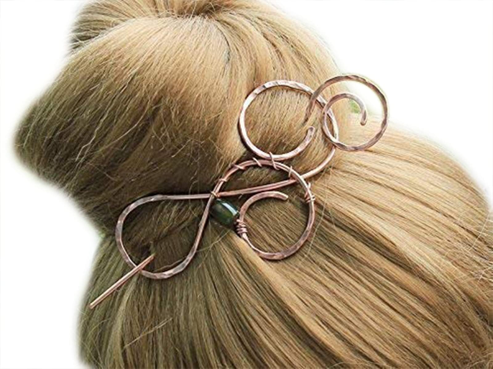 Women Copper Agate Wire Wrapped Hairpin Hair Clip Hair Stick Metal Hair Slide Hair Barrette Hair Accessories