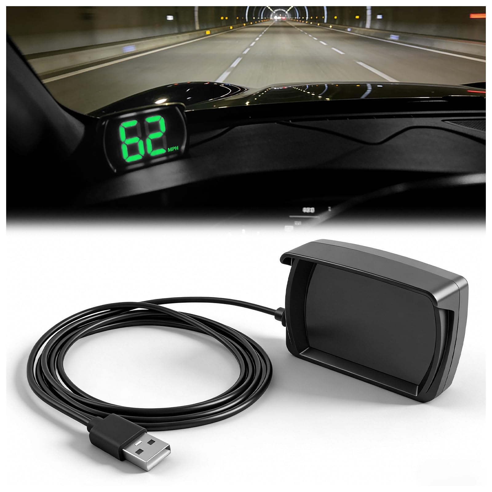 Car HUD Digital Speedometer for Car with HD MPH Display,USB Plug & Play GPS Speedometer MPH with Large Font Display & Shading Plate,Portable Heads up Displays for Cars,SUVs,Trucks-image-49