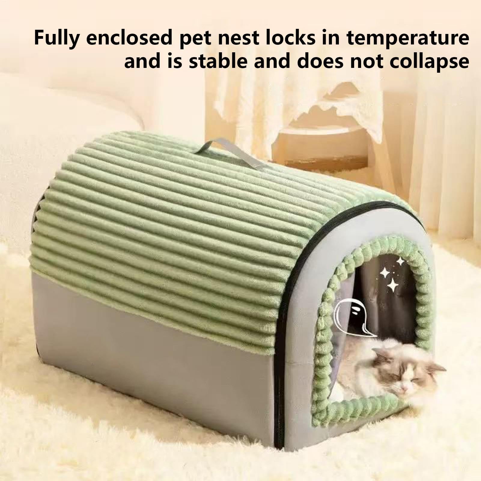 Cama de cueva para gatos extraíble | Cama lavable casa de gato para cachorros gatitos animales pequeños sala de estar dormitorio zona de juegos apartamento
