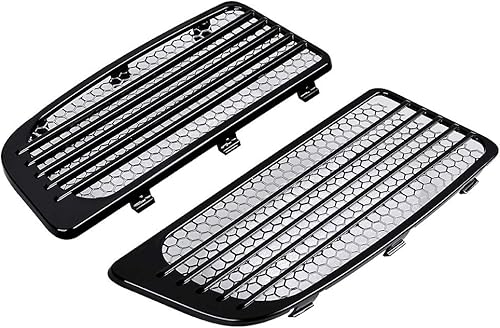 Cubiertas cromadas para parrilla de radiador de nido de abeja, color negro brillante, compatibles con Harley Touring Electra Street Glide 2014 2015