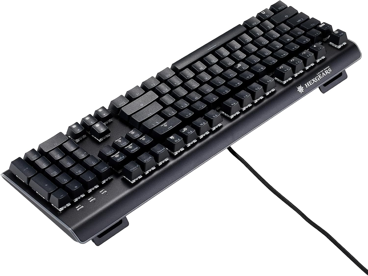 Hexgears GK735 Mechanical Gaming Keyboard Kailh Box White Switch 104 Keys ABS Keycaps Wired Gaming Keyboard with White LED Backlight, Ergonomic Design for Windows Laptop PC Mac (No Light Strip)