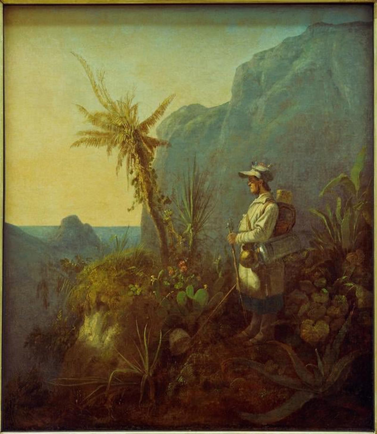 POSTERIIk Famous Modern Artwork Art Mural The naturalist in the tropics by Carl Spitzweg Oil Paintings Pictures for Home Decor 60x90cm