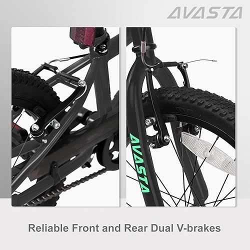 Miniatura 7 de AVASTA Bilbo - Bicicleta infantil de 18 20 pulgadas para niños y niñas de 5 a 10 años, estilo retro, de acero de alto carbono, con manillar y