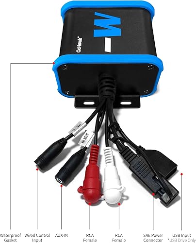 Miniatura 5 de GoHawk Altavoces Bluetooth para motocicleta, altavoces UTV impermeables y sistema de sonido de audio amplificador, compatible con ATV UTV | Se