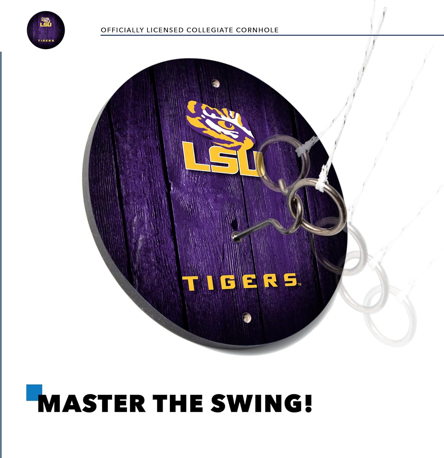 Wild Sports Solid Wood College Hook & Ring Toss Set with Direct Print HD Team Graphics – Easy Hang Hook and Ring Toss Target – Great Gift for Any NCAA Fan!