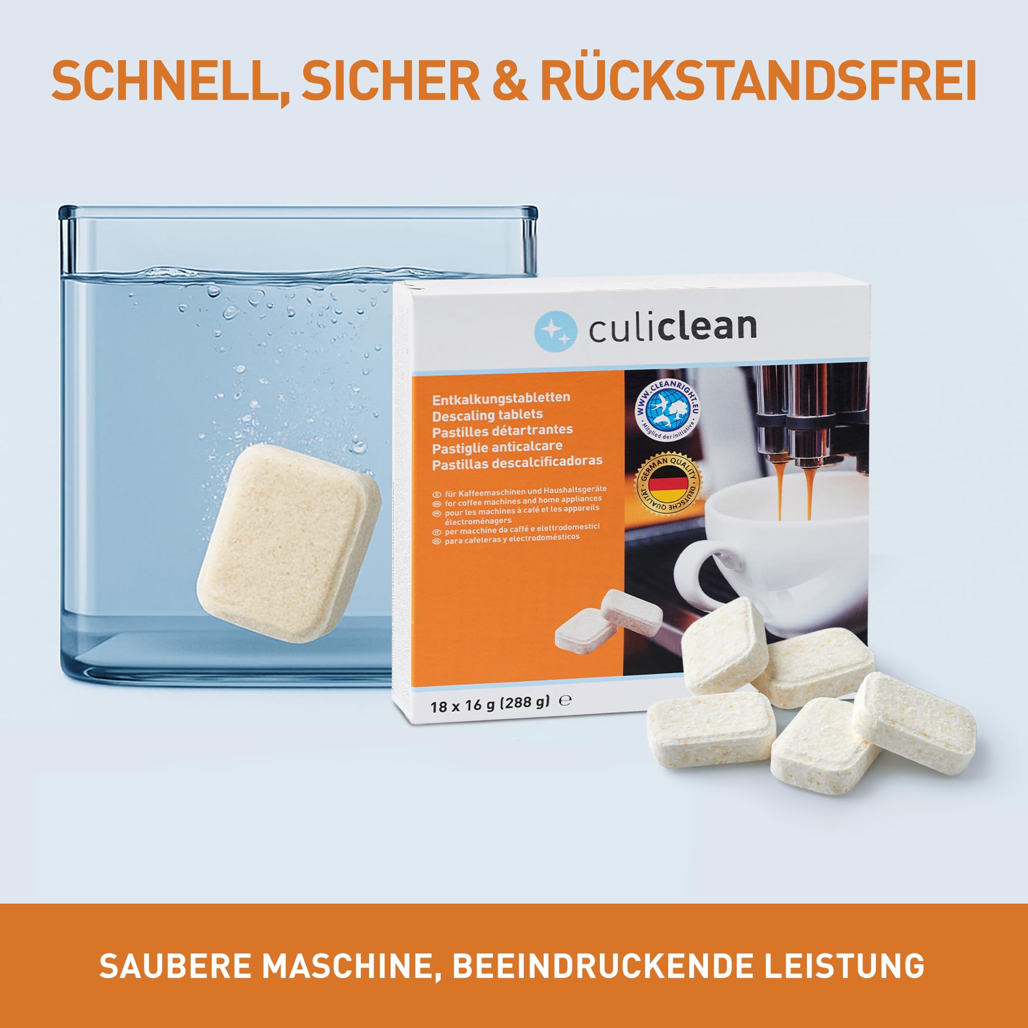 culiclean Entkalkungstabletten, Made in Germany, 180 Stück